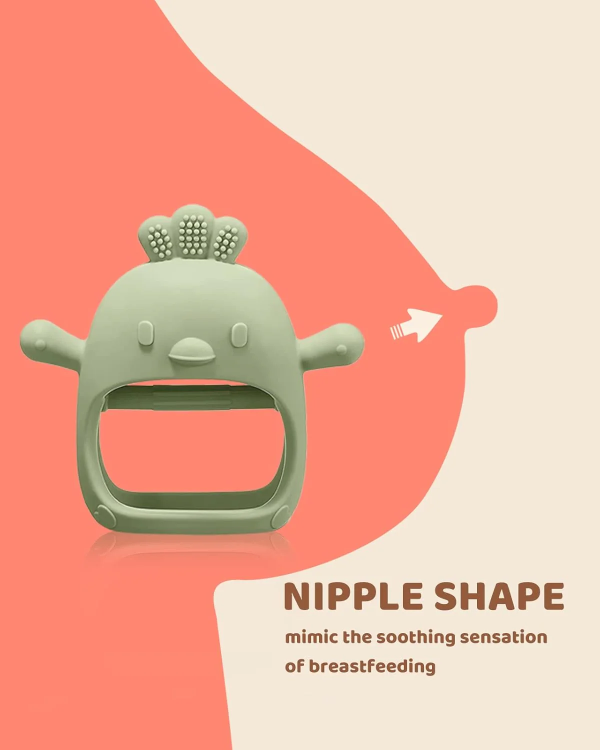 2 Packs Baby Teething Toy Silicone Teething Mitten for Babies Over 3 Months Anti Dropping Wrist Hand Teethers Baby Chew Toys for Sucking Needs, BPA Free